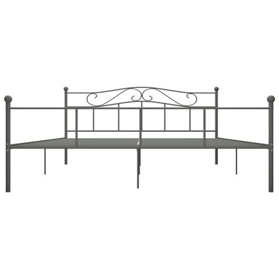 vidaXL Bed Frame Grey Metal 180x200 cm Super King