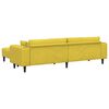 vidaXL Velvet Sofa with Cushion 3 pcs Yellow 208 cm Velvet