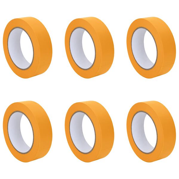 vidaXL Painter Masking Tapes 6 pcs Yellow 30mm x 50m Paper