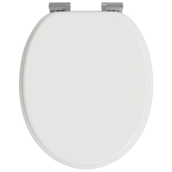 vidaXL Soft-Close Toilet Seat White 44 x 38 cm MDF board
