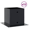 vidaXL Post Bases Square 12 pcs Anthracite 141x141 mm Powder-coated Steel