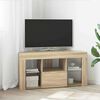 vidaXL Corner LED TV Cabinet Wall-mounted Sonoma Oak 102 x 40 x 50 cm