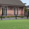 vidaXL Fence Gate "KAMPEN" with Spear Top Black 394,5x78 cm Steel