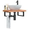 vidaXL Basin Shelf Wall Mounted Steel and Solid Wood Beech