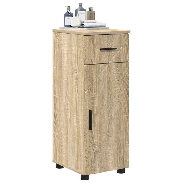 vidaXL Bathroom Cabinet with Drawer Sonoma Oak 30 x 35 x 80 cm