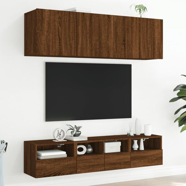 vidaXL TV Wall Cabinets 2 pcs Brown Oak 40x30x30 cm Engineered Wood