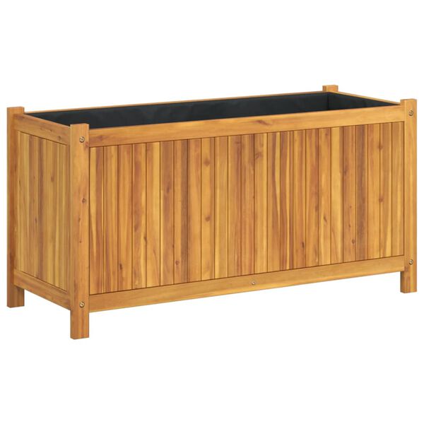 vidaXL Garden Planter with Liner 99.5x38x50 cm Solid Wood Acacia