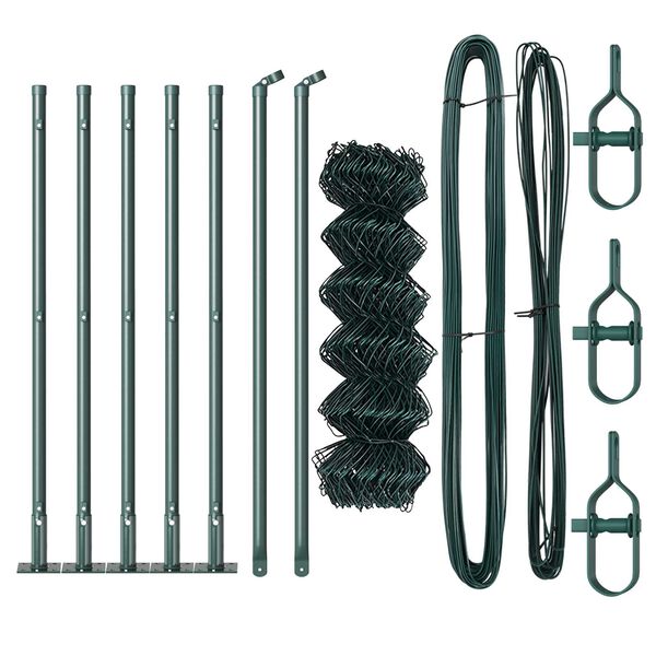 vidaXL Fence Post Green 10 x 0.4 m (40 x 40 mm mesh) Steel and PVC