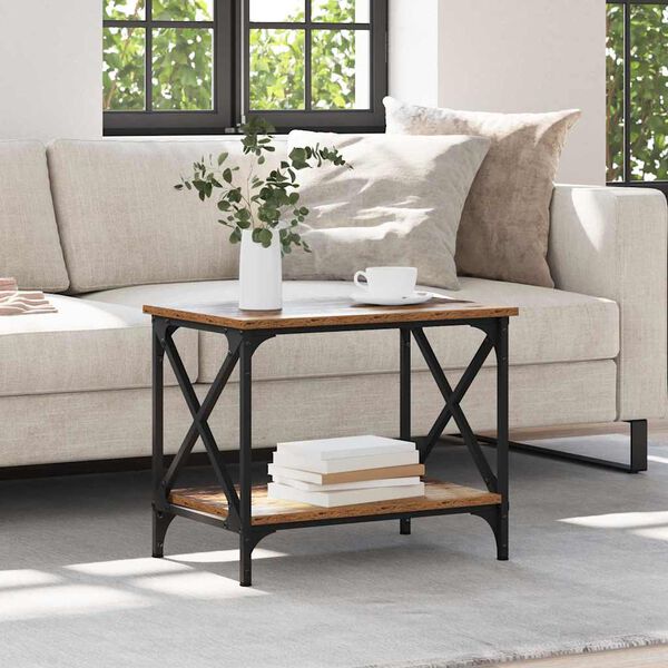 vidaXL Side Table Old Wood 55 x 38 x 45 cm Engineered Wood