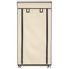 vidaXL Shoe Cabinet with Cover Cream 58x28x106 cm Fabric