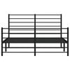 vidaXL Metal Bed Frame without Mattress with Footboard Black 135x190cm