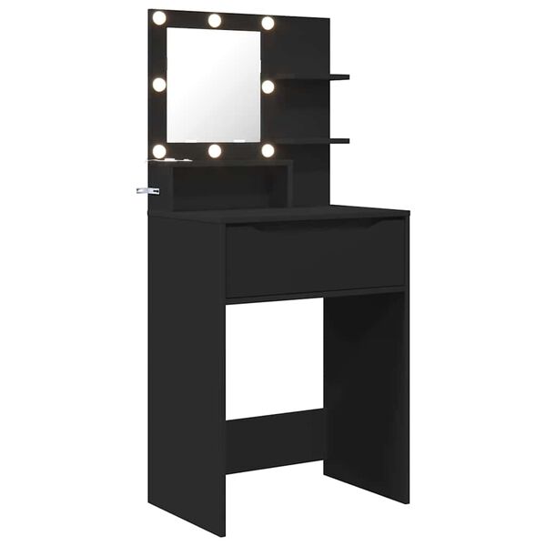 vidaXL Bedroom Dressing Tables with Drawer Black 80 x 39.6 x 135 cm