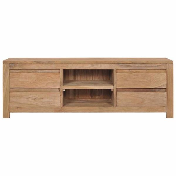 vidaXL TV Cabinet 115x30x40 cm Solid Teak Wood