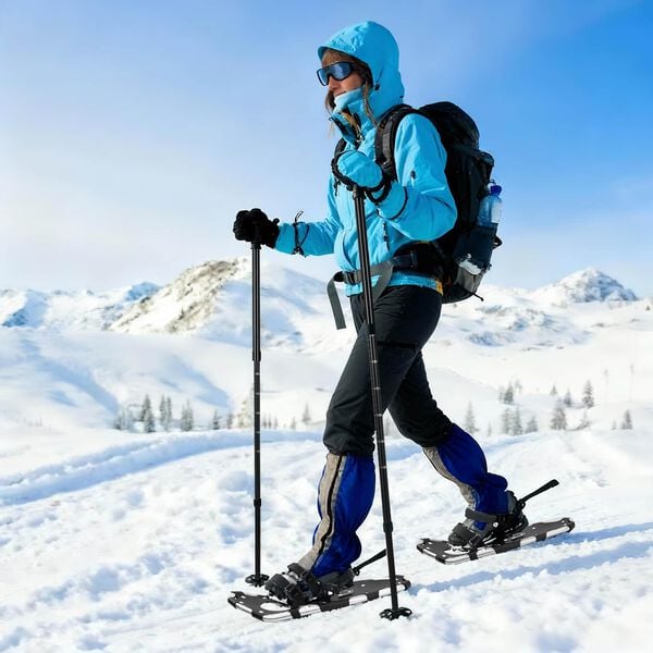 vidaXL 3 in 1 Snowshoes Silver and Black 25 inches Aluminum and HDPE