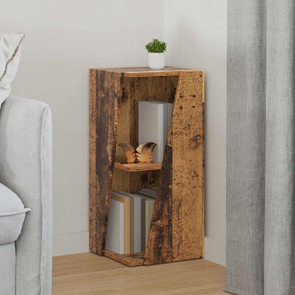 vidaXL Side Shelf Old Wood 33 x 32 x 70.5 cm Engineered Wood
