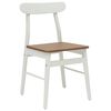vidaXL Dining Chair 2 pcs White and Natural Solid Wood