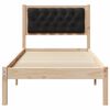 vidaXL Bed Frame with Headboard Black 75 x 190 cm Solid Pine Wood