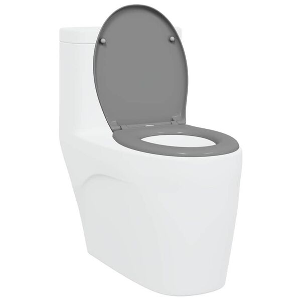 vidaXL Toilet Seat Grey 44.8 x 37.3 x 4.2 cm Duroplast