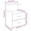 vidaXL Bedside Cabinets 2 pcs with 2 Drawers Concrete Grey 40x36.5x62 cm