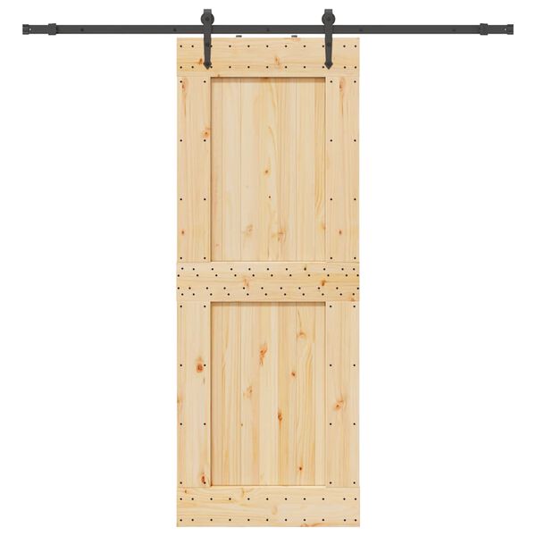 vidaXL Sliding Door with Hardware Set 85x210 cm Solid Wood Pine