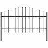 vidaXL Garden Fence with Spear Top Steel 170x125 cm Black