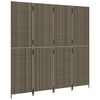 vidaXL Room Divider 4 Panels Grey Poly Rattan
