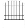 vidaXL Garden Fence with Spear Top Steel 181x175 cm Black