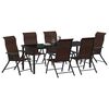 vidaXL Garden Dining Set 7 pcs Brown Powder-Coated Steel