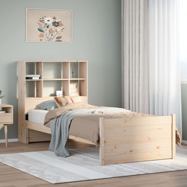 vidaXL Bookcase Bed without Mattress 90x200cm Solid Wood Pine