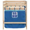 vidaXL Kids' Loft Bed with Curtains without Mattress Blue 90x190 cm Single