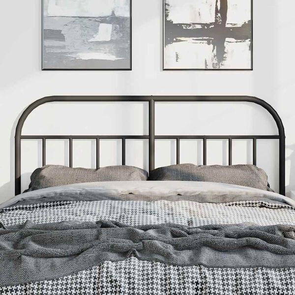 vidaXL Metal Headboard Black 150 cm