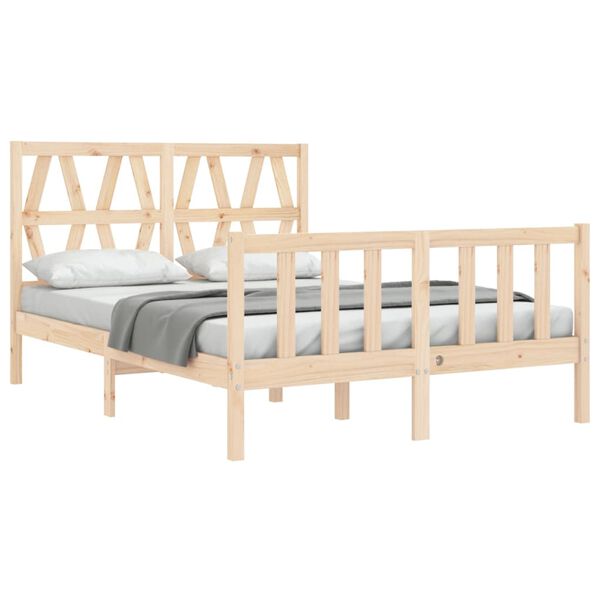 vidaXL Bed Frame without Mattress 140x190 cm Solid Wood Pine