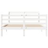 vidaXL Bed Frame with Headboard without Mattress White 150x200 cm King Size