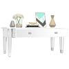 vidaXL Mirrored Coffee Table 106x45x45 cm Engineered Wood and Glass