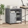 vidaXL Printer Stand with Wheels Concrete Grey 60x50x67 cm