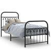 vidaXL Metal Bed Frame without Mattress with Footboard Black 75x190cm