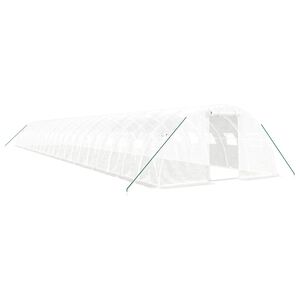 vidaXL Greenhouse with Steel Frame White 88 m&sup2; 22x4x2 m