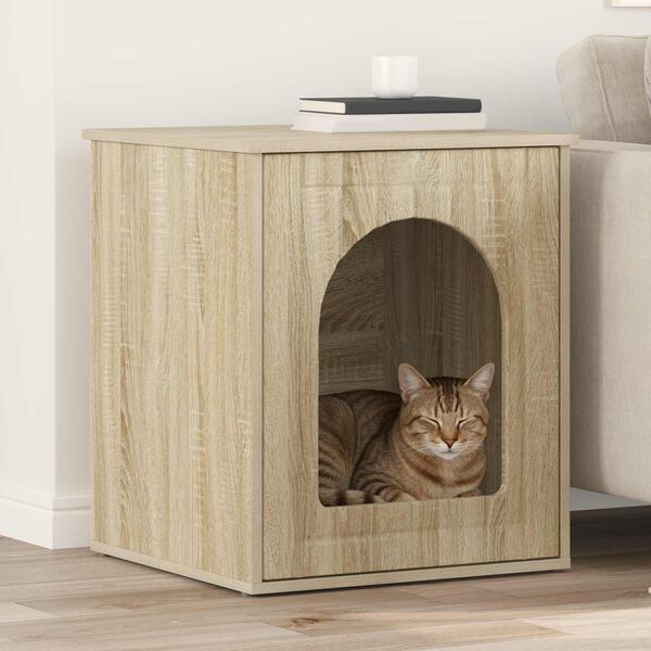 vidaXL Cat House Sonoma 53 x 52 x 62 cm Engineered Wood