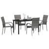 vidaXL Garden Dining Set 5 pcs Grey Powder-Coated Steel