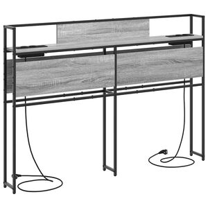 vidaXL Storage Headboard with Shelf Grey sonoma 140 cm Engineered wood