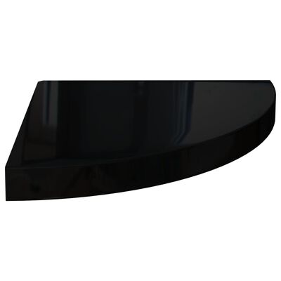 vidaXL Floating Corner Shelves 2 pcs High Gloss Black 35x35x3.8 cm MDF