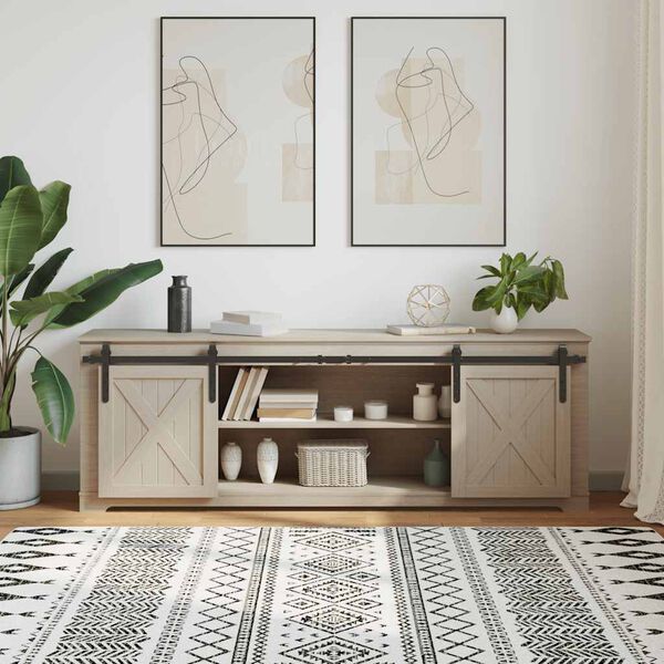 vidaXL&nbsp;Sliding Cabinet Door Kit 183 cm Carbon Steel