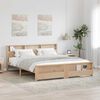 vidaXL Bed Frame with Headboard Brown 200 x 200 cm Engineered Wood