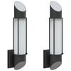 vidaXL Outdoor Wall Lights 2pcs Black Stainless Steel