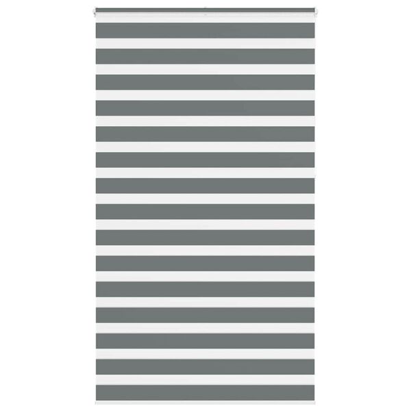 vidaXL Zebra Blind Dark Grey 130x230 cm Fabric Width 125.9 cm Polyester