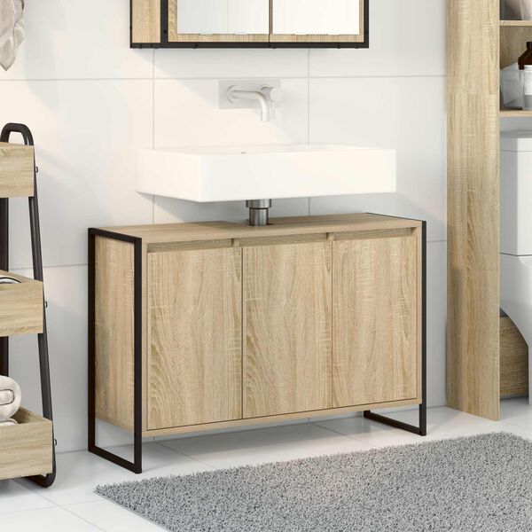 vidaXL Bathroom Cabinet Sonoma 90 x 30 x 60 cm Engineered Wood