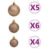 vidaXL Artificial Pre-lit Christmas Tree with Ball Set Silver 120 cm PET
