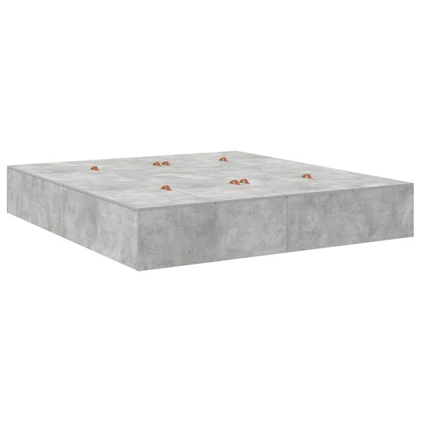 vidaXL Storage Bed Frame Concrete Grey 180 x 200 cm Engineered Wood