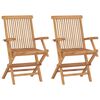 vidaXL Folding Garden Chairs 2 pcs Solid Teak Wood