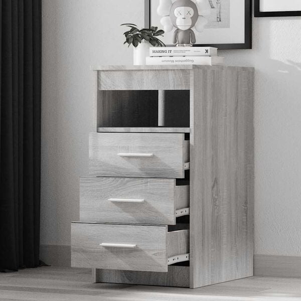 vidaXL Drawer Cabinet Grey Sonoma 40x50x76 cm Engineered Wood
